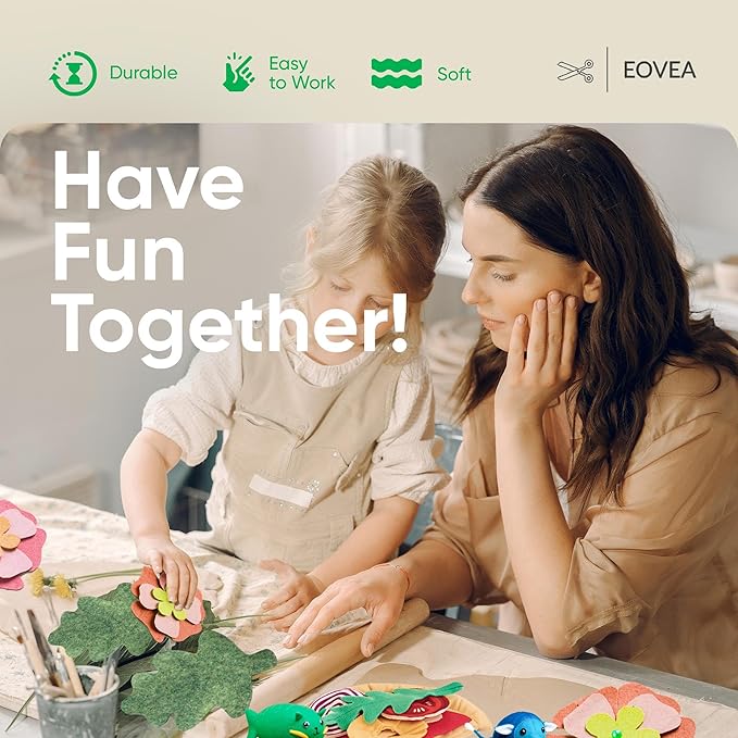 EOVEA | Acrylic Felt Fabric by The Yard - Non-Stiff, Soft Material - 72" Wide - 1.6mm Thick Felt Sheets for DIY Crafts, Sewing, Upholstery, Cushion, Padding(Hunter Green, 5 Yards)