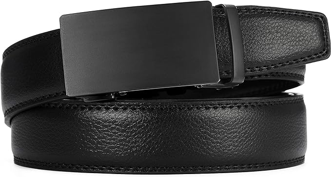 CHAOREN Mens Belt - Mens Ratchet Belt Leather 1 3/8" for Dress Pant - Micro Adjustable Belt Fit Everywhere