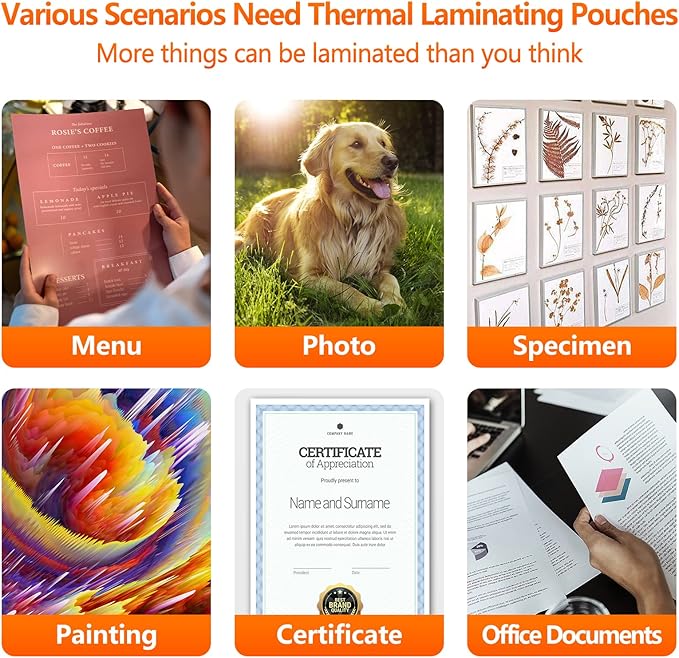 Thermal Laminating Pouches, 9 x 11.5 Inches Laminating Sheets, 3 mil Thick Laminate Sheets, 500 Pack,Clear