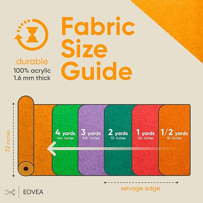 EOVEA | Acrylic Felt Fabric by The Yard - Non-Stiff, Soft Material - 72" Wide - 1.6mm Thick Felt Sheets for DIY Crafts, Sewing, Upholstery, Cushion, Padding(Antique Gold, 5 Yards)