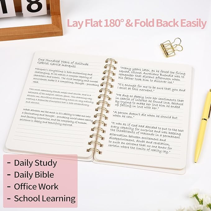 Lined Spiral Notebook College Ruled A5 Journal Book for Note Taking, 160 Pages Writing Journal for Office and Home School Supplies 5.75x8.125 inch - Green Blue Black