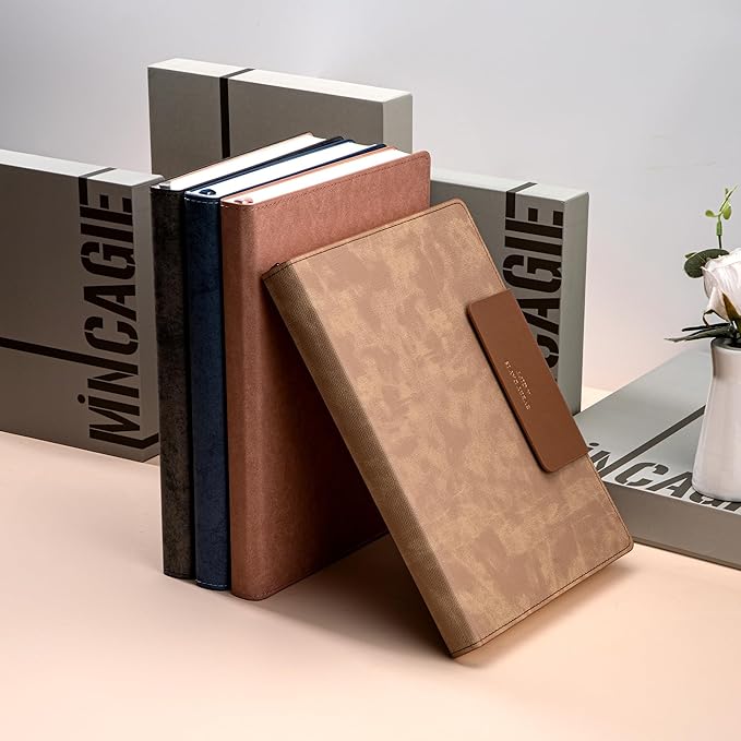 Leather Journal for Men 320 Pages B5 Large Journaling Notebooks with 100 GSM Thick Paper Journals for Writing Notebook for Men & Women with Buckle Closure Work Diary, 7.28" x 10.23", Brown