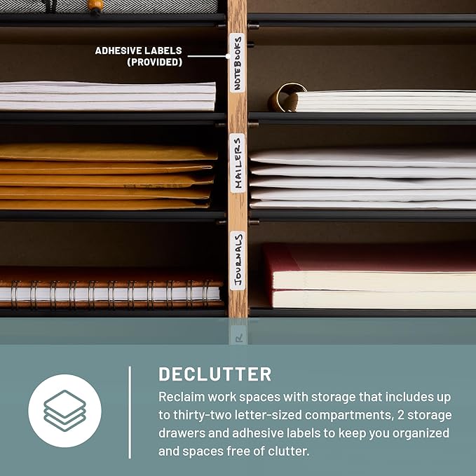 Safco, SAF9494MO, Adjustable Compartment Literature Organizers, 1 Each, Oak