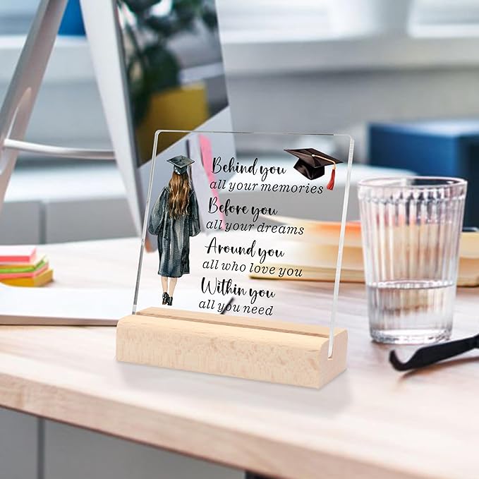 Graduation Gifts for Her Him, Masters Degree College High School Graduation Gifts for Her Him, Cool Graduation Gifts Congratulations Gift Grad Gifts End of Year Student Gifts Acrylic Desk Decorative