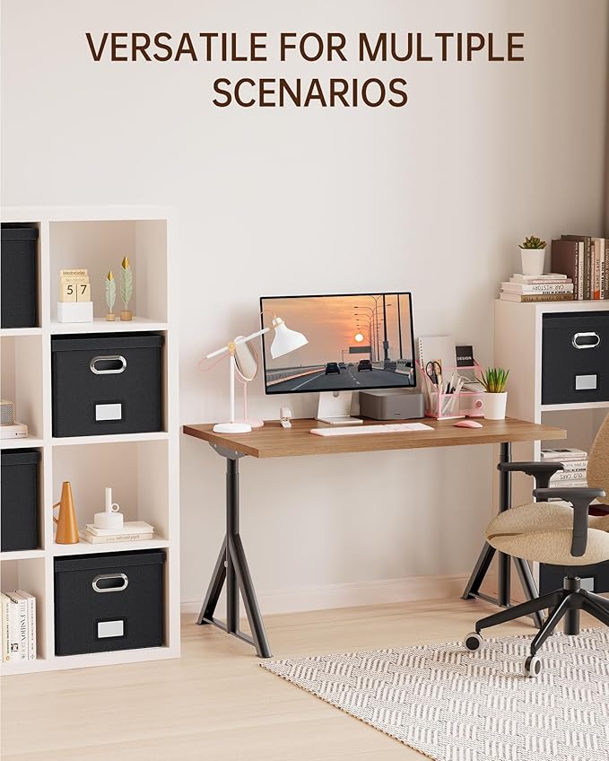 Oterri File Organizer, File Box, File Cabinet for Letter File Folder Storage, Hanging File Organizer for Office/Decor/Home,Document Organizer, 1 Pack,Black-Box Only