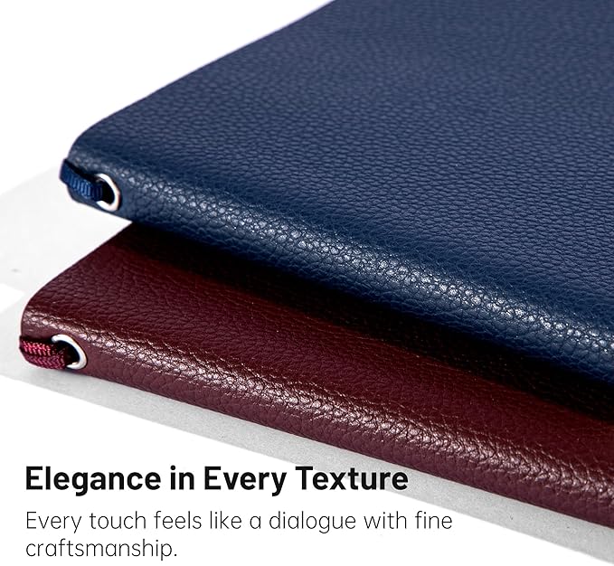 CAGIE Lined Journal Notebook for Men & Women,176 Pages A5 Medium Size Softcover Leather Journals for Writing,Travel,Business,Work & School, 100 GSM Thick Paper (5.7'' x 8.3'') (Navy Blue)