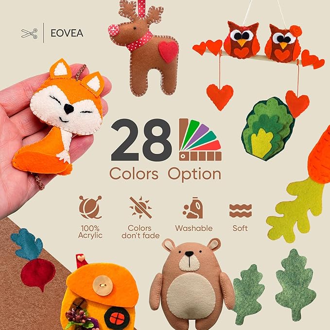 EOVEA | Acrylic Felt Fabric by The Yard - Non-Stiff, Soft Material - 72" Wide - 1.6mm Thick Felt Sheets for DIY Crafts, Sewing, Upholstery, Cushion, Padding(Camel, Half Yard)