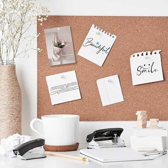 60 Pack Magnetic Push Pins, Silver Magnet Thumb Tacks, Metal Magnet Tacks, Magnetic Clips, Push Pins for Cork Board, Bulletin Board, Photo Wall, Wall