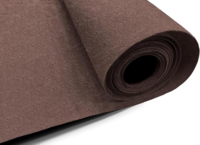 EOVEA | Acrylic Felt Fabric by The Yard - Non-Stiff, Soft Material - 72" Wide - 1.6mm Thick Felt Sheets for DIY Crafts, Sewing, Upholstery, Cushion, Padding(Brown, 5 Yards)