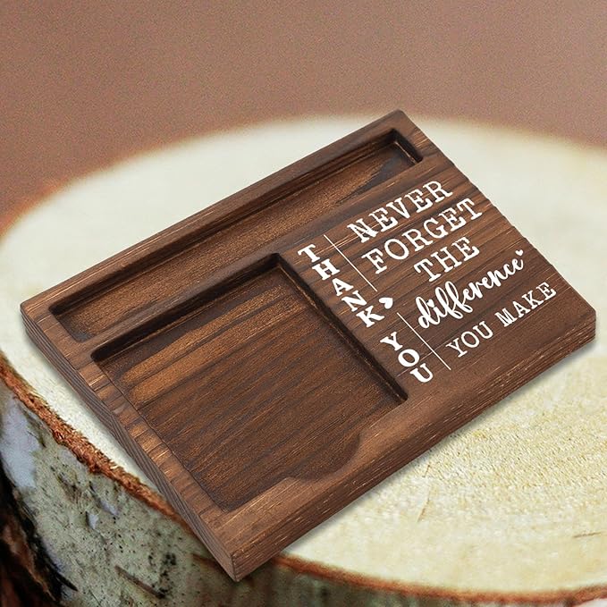 Thank You Desk Organizer Appreciation Gift for Teachers Nurses Healthcare Workers, for Retirement Birthday Farewell New Job Holiday Gifts, Office Stuff Sticky Note Pad Holder Dispenser TBC167