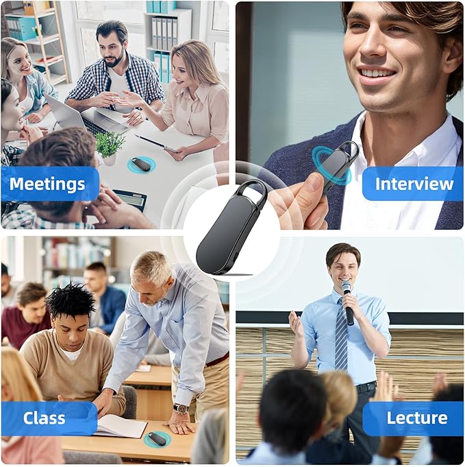 Professional Portable V56 Voice Recorder 128GB, Howabo New Upgraded Noise Reduction HiFi Pure Sound Quality, 1536Kbps Audio Activated Voice Recorder for Your Lectures Meetings Classes