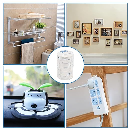 100Pieces 3m Double Sided Foam Tape Round Strong Pad,25 × 25mm Heavy Duty Mounting Tape,Idea for Photo Album Walls, Hooks, Small Mirrors, Office Decor.