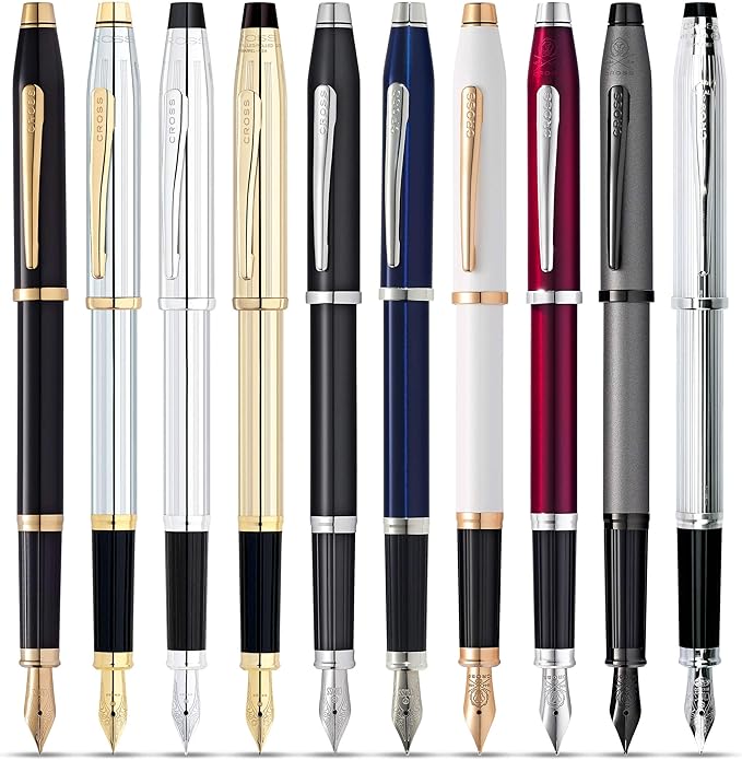 Cross Century II Refillable Fountain Presented in a Luxury Gift Box - Medium Point, Black Ink, Lustrous Chrome