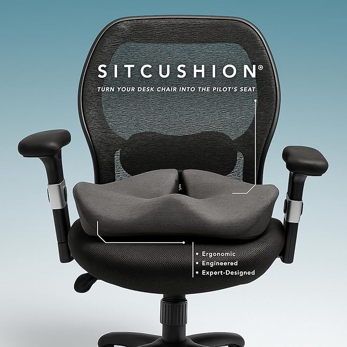 X Large Seat Cushions for Office Chairs, Car & Truck. Gaming Chair Seat Cushion and Sciatica Pain Relief Pillow for Back Pain. Orthopedic Coccyx Cushion for Tailbone Pain Relief (Original Black)