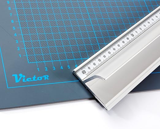 Victor 36-Inch Professional Aluminum Safety Ruler with Finger Guard Edge and Non-Slip Base - Ideal for Large-Scale Precision Cutting - Heavy-Duty Cutting Ruler for Safe Use