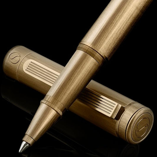 Scriveiner Bronze Rollerball Pen - Stunning Luxury Pen, Schmidt Ink Refill, Best Roller Ball Gift Set for Men & Women, Professional, Executive Office, Nice Pens