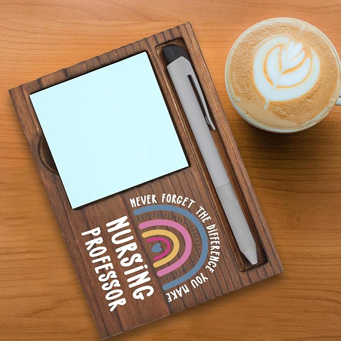 Nursing Professor Gifts Sticky Note Holder, Thank You Gift for Nursing Faculty, Clinical Instructor, or Academic Mentor, Nurse Educator Week, Graduation or Holiday Office Desk Decor PB042