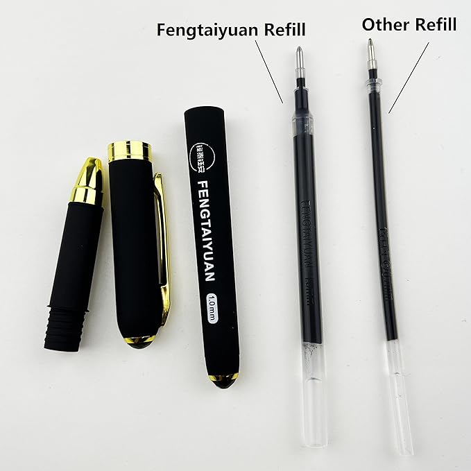 Fengtaiyuan 10P18Pro, Gel Ink Rollerball Pens, Black Ink, Bold Point 1.0mm, Writting Pens, Smooth, 18 Pack (Black-1.0mm)