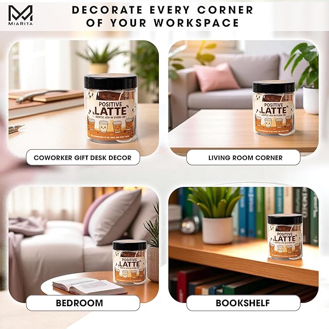 Positive Latte Affirmation Jar – 60pcs Cute Emotional Support Lattes – Coffee Gifts for Women, Men– Gift for Coffee Lovers, White Elephant Gifts for Coworker, Boss, Teacher, Teens, Teen Girl Gift Trendy Stuff