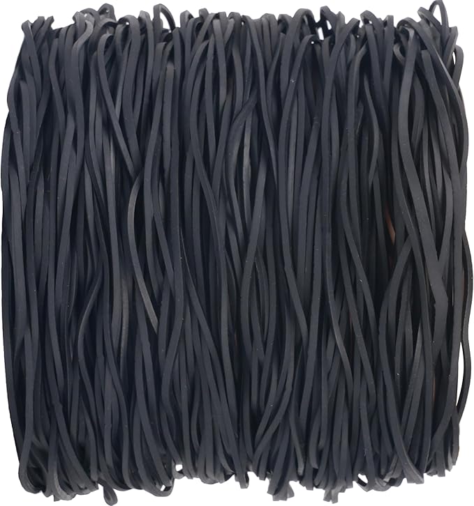 AMUU Rubber Bands Size #117A 200pcs Large Rubber Bands for Trash Cans Big Elastic Bands for Office Supplies File Folders Litter Box (7" x 1/16") (Black)