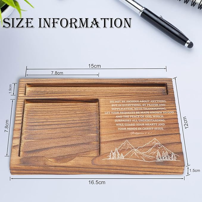 Do Not Be Anxious Sticky Note Holder, Christian Desk Organizer for Religious Social Worker Therapist Counselor Educators Gift for Office Self-Stick Note Pad Holders EDP110