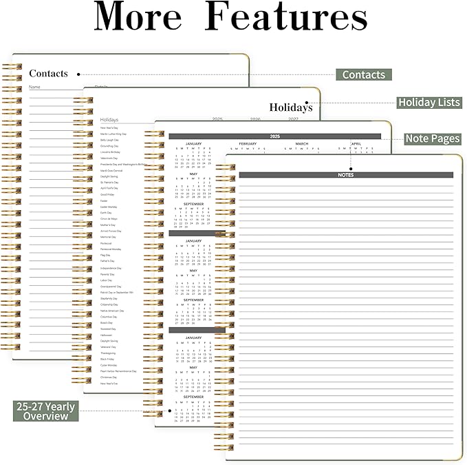 Appointment Book/Planner 2025-2026 - Daily Hourly Schedule Planner from 7am - 10 pm, Weekly & Monthly Hourly Appointment Book Calendar from July 2025 - June 2026, 9" x 11"-Green