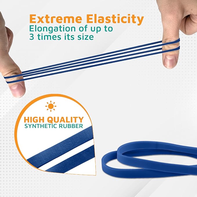 Plastic Mill Rubber Bands Thick Size #33 | Blue Rubberbands - 2LB/1000 Count/pack | 3 1/2 x 1/8" Multi-Purpose Band | Elastics large Long Rubber for Office Supply, File Folders, box, Books, gifts, Notebook|