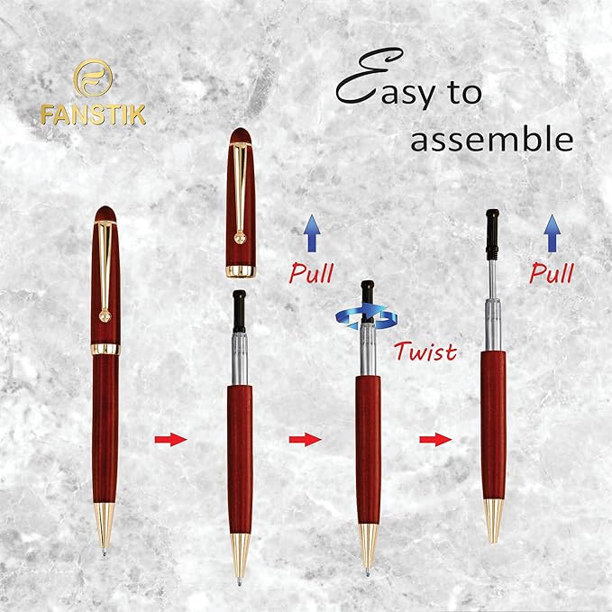 Customized Cherrywood Double Ballpoint Pen Set with Name (MADE IN USA), with Wooden Gift Box, Personalized Gift for Men and Women (BallPoint CherryWood Set)