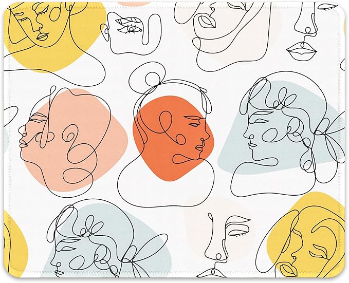 Auhoahsil Mouse Pad, 12 x 10 in Thick Rubber Premium-Textured Non-Slip Stitched Edges Waterproof Square Mouse Mat with Cute Pattern for Gaming Work Computer Office, Larger, Sad Girls