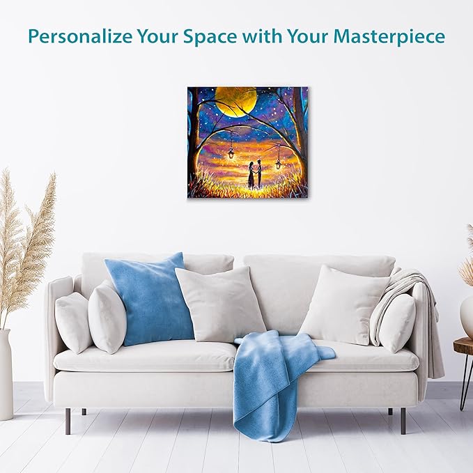 KEFF Canvas Boards for Painting - 10x10 4-Pack Bulk Canvas Panels, 100% Cotton Triple Primed Large Canvases for Art Painting Supplies, Acrylic, Oil, Watercolor & Tempera