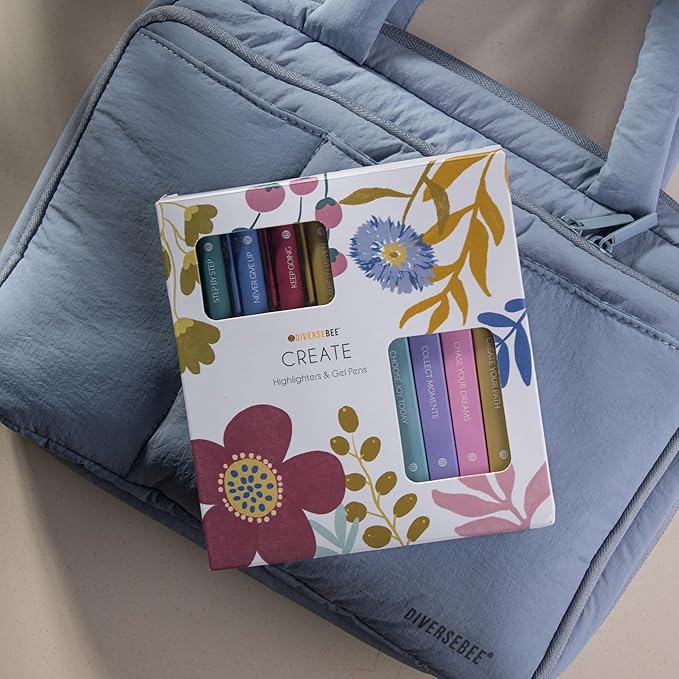 DIVERSEBEE Aesthetic Highlighters and Gel Pens, Pastel Bible Highlighters No Bleed, 8 Pack Assorted Colors Cute Journaling Pens, Bible Study Supplies (Create)
