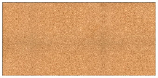 Amanti Art Natural Cork Board for Wall, 27x55 Vision Board with White Frame, Oversize Corkboard Office Decor for Home Organization, Modern Corkboard Pinboard to Display Items for Home Organization in