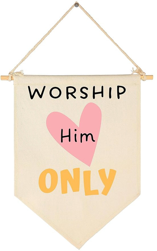 The 10 Commandments Sign-God's Rules-Bible Verse Decor-Flag Gifts for Boys Girls Kids-Banner Wall Sign Gift for Sunday teach Room,Classroom,Nursery,Baby Room,Reading house,Playroom Bedroom,Front Door