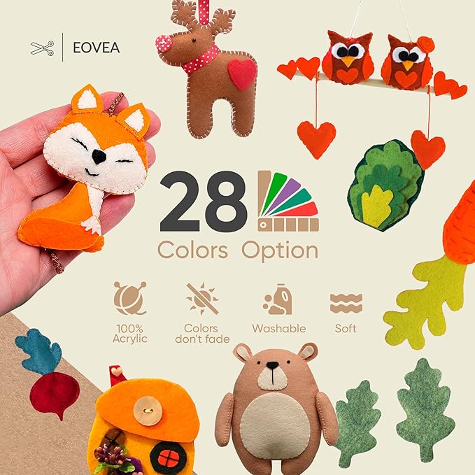 EOVEA | Acrylic Felt Fabric by The Yard - Non-Stiff, Soft Material - 72" Wide - 1.6mm Thick Felt Sheets for DIY Crafts, Sewing, Upholstery, Cushion, Padding(Taupe, 1 Yard)