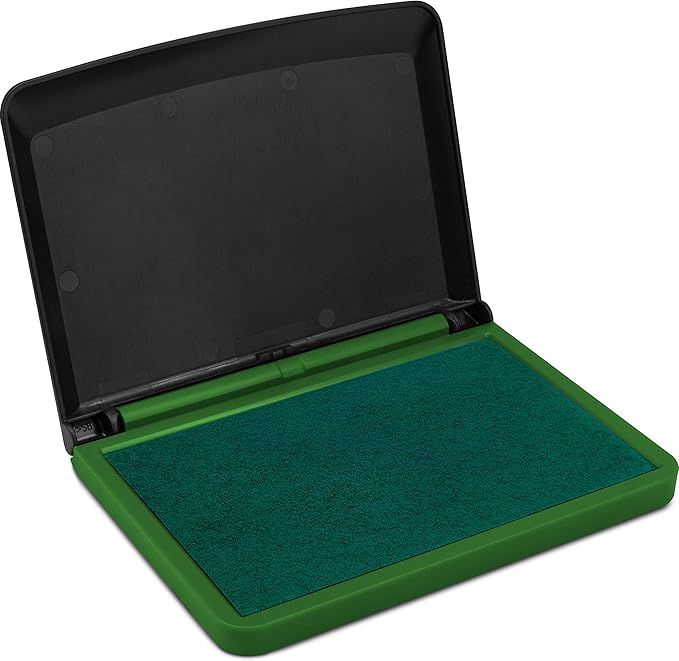 MaxMark Large Green Stamp Pad - 2-3/4" by 4-1/4" - Premium Quality Felt Pad