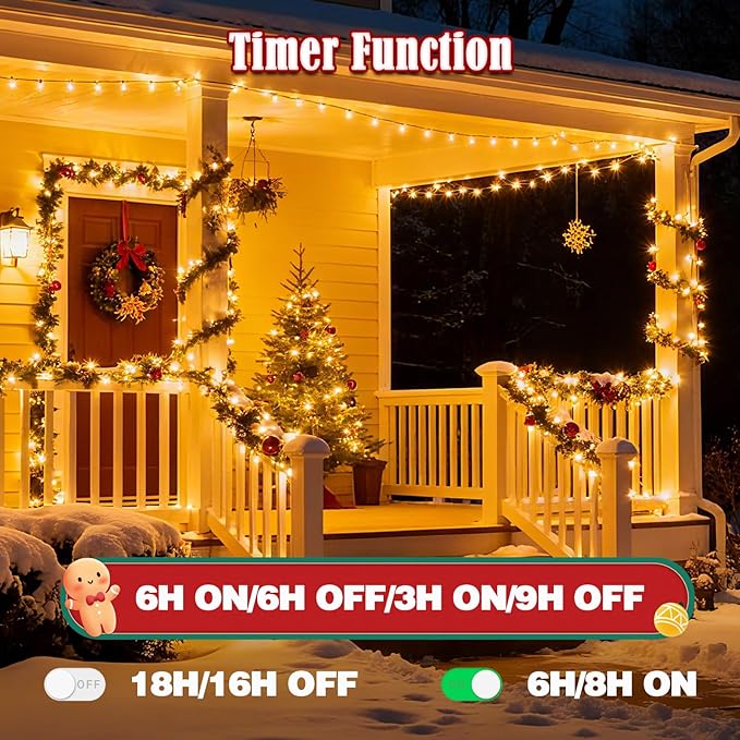 2025 New Voice Control 88ft 240LED Smart Christmas String Lights Outdoor/Indoor | String Lights with Remote, 12Modes, 7Voice Commands & Timers, Christmas Twinkle Light for Xmas Tree Decor (Warm White)