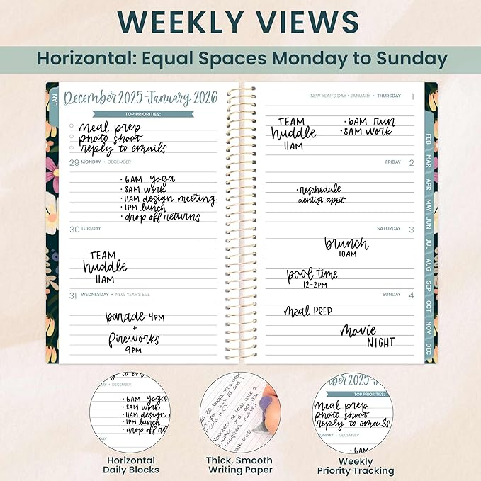 bloom daily planners 2026 Pocket Planner - 4” x 6” - (January 2026 - December 2026) - MINI Weekly/Monthly Agenda Organizer & Calendar Book - Blooming Wildly