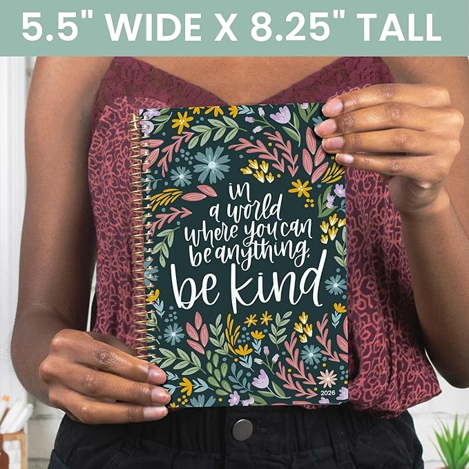bloom daily planners 2026 Planner (January - December) Calendar Year Organizer - 5.5” x 8.25” - Weekly & Monthly Agenda Book with Stickers & Bookmark - Be Kind