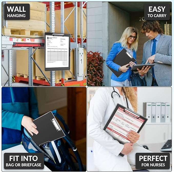 Sooez Clipboard with Storage, Heavy Duty Cleaview Clip Boards 8.5x11 with Dual Storage, Dry Erase Plastic Nursing Clipboard, High Capacity Clipboards Folder for Teacher Nurse, School & Office Supplies