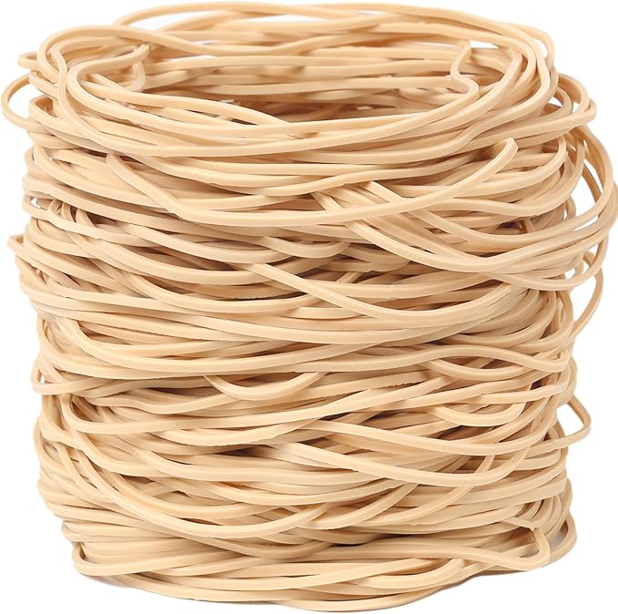Rubber Bands 300Pcs 4.8inch Big Elastic rubber band Light brown rubber bands office supplies File Folders Litter Box (4 4/5" x 1/16")