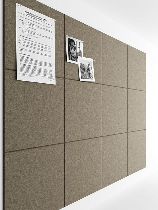 Bumusty Large Cork Board 47"x35" Alternative - 12 Pack Felt Wall Tiles with 70 Safe Removable Adhesive Tabs, 30 Pushpins, Cork Boards for Walls Pin Board Tack Board Cork Board (Dark Brown)