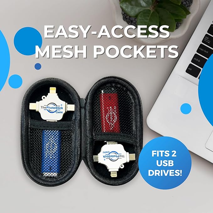 ThePhotoStick® Omni 256GB + Protective Case | Secure Photo & Video Backup and Transfer | Digital File Organization | USB & Multiport Connection for Phones, Tablets and Computers | Water Resistant Case