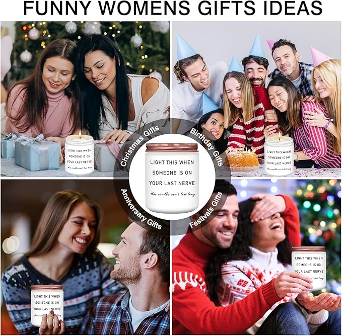 Homsolver Gifts for Women, Best Friend Birthday Christmas Friendship Gifts for Women, Sister, Friend, Mom, Bestie, Her, BFF, Coworker, Unique Woman Gift, Funny Lavender Scented Candle Gift