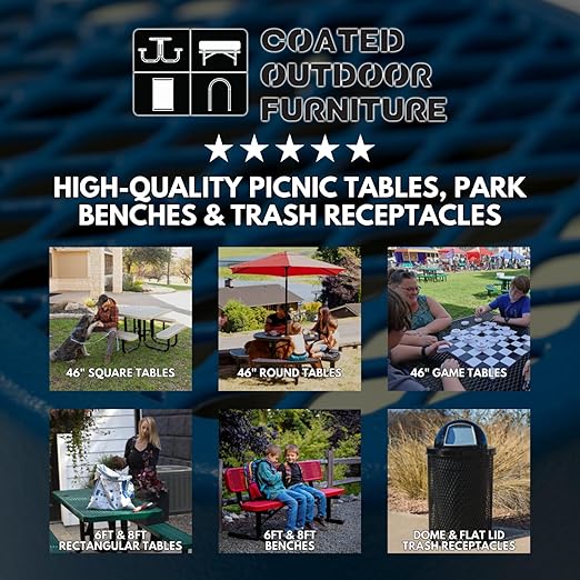 RFT-BLK Heavy Duty 32 Gallon Round Trash Receptacle, Liner Included, Black with Black Flat Top, Made in America