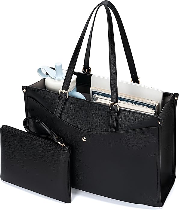 Laptop Tote Bag Women, Work Tote with Multi Pockets, Nurse Bag with Large Cup Holder, For Work, Travel, Daily Use