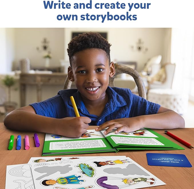 Skillmatics Storybook Art Kit - Create Adventure Stories, DIY Craft & Writing Kit with 300+ Stickers, Scrapbooking & Journal Activity, Christmas Gifts for Kids Ages 5, 6, 7, 8, 9, 10