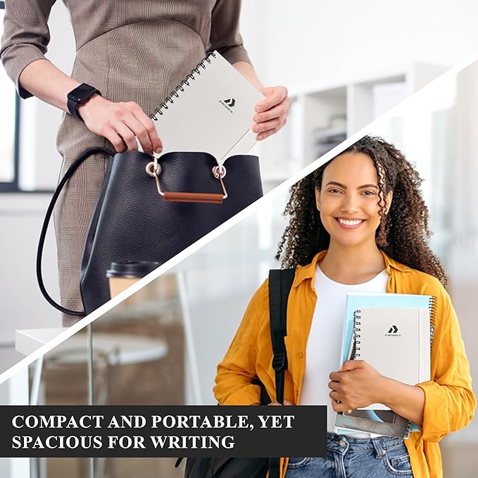 Lined Spiral Journal Notebook For Women & Men - Hardcover A5 Journal 170 Pages, Notebook for Work & Note Taking College Ruled Notebook - Beige