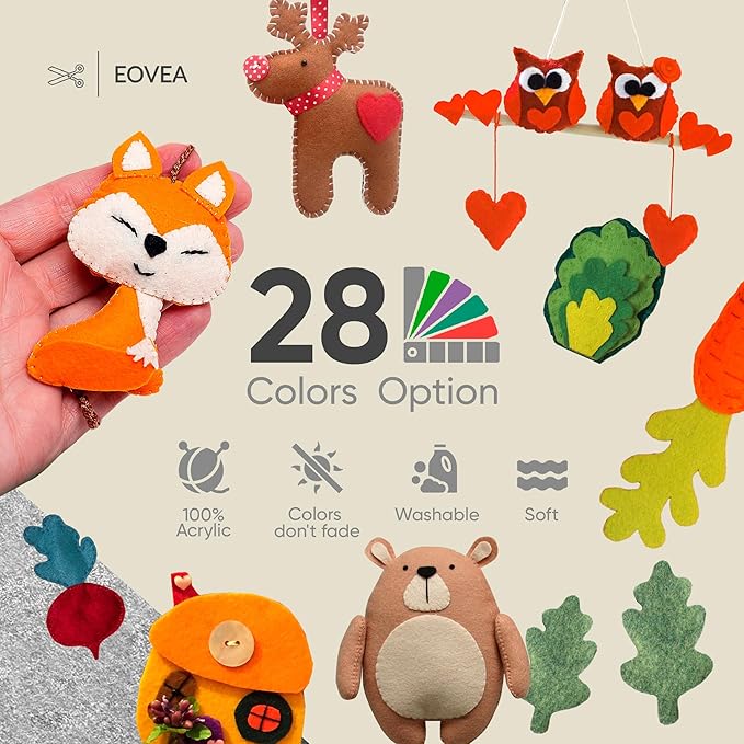 EOVEA | Acrylic Felt Fabric by The Yard - Non-Stiff, Soft Material - 72" Wide - 1.6mm Thick Felt Sheets for DIY Crafts, Sewing, Upholstery, Cushion, Padding(Heater Gray, One Yard)