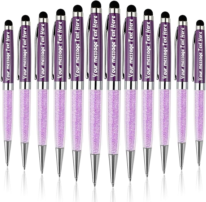 Custom Ballpoint Pens, Personalized Ballpoint Pen with Name, soft-touch Ballpoint Pen, Nice Gift Pen for Christmas, Graduation, Anniversary, Office 12pcs/Pack