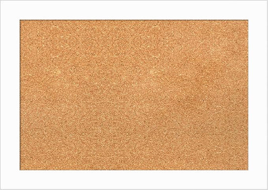 Amanti Art Natural Cork Board for Wall, 19x27 Vision Board with White Frame, Medium Corkboard Office Decor for Home Organization, Casual Corkboard Pinboard to Display Items for Home Organization in